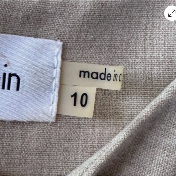 Calvin Klein Dress ruched Beige Colored Size 10 Sheath Dress Pencil Dress - Picture 5 of 6